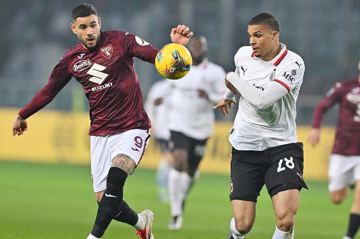Malick Thiaw in azione con il Milan